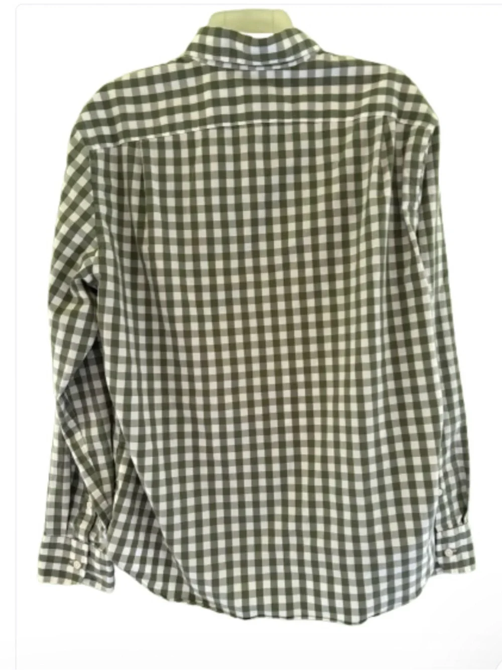 J. Crew Untucked Slim Fit Performance Men’s Green Check Button-Down Shirt, Large